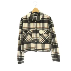 ザラ ZARA ジャケット チェック 薄手 XS ホワイト ブラック ブラウン /DO ■MAのサムネイル