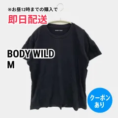 BODY WILD Tシャツ/カットソー M ブラック 無地 ミドル丈 半袖 クルーネック(丸首) メンズのサムネイル
