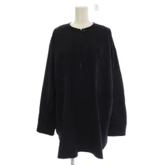 デプレ DES PRES トゥモローランド 22AW ブラウス カットソー F 紺色 ネイビー 無地 ウール カシミヤ ラウンドネック 長袖 ポプリンメルトン キーホール /LPのサムネイル