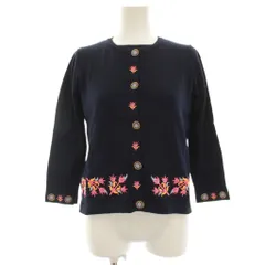 49アベニュー ジュンコシマダ 49AV. junko shimada アンサンブルニット カーディガン 七分袖 カットソー 半袖 刺繍 40 紺 ネイビー /HN ■MAのサムネイル