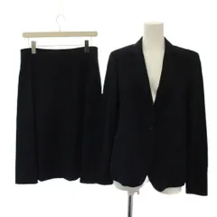 アクアスキュータム AQUASCUTUM セットアップ スーツ 上下 テーラードジャケット フレアスカート ひざ丈 ウール 10 12 ネイビー /BMのサムネイル