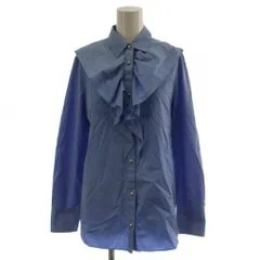 アルアバイル allureville THOMAS MASON 22AW シャツ ブラウス 長袖 フリル 2 青 ブルー 2022201308061020 /GGのサムネイル