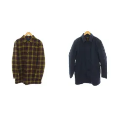 トゥモローランド TOMORROWLAND ハリスツイード Harris Tweed リバーシブル コート ウール チェック アウター 48 紺 ネイビー 茶色 ブラウン 黄色 /YM ■MAのサムネイル
