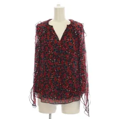ダイアンフォンファステンバーグ DIANE von FURSTENBERG シャツ ブラウス 絹 シルク P 赤 レッド 紺色 ネイビー 総柄 Vネック 長袖 /LPのサムネイル