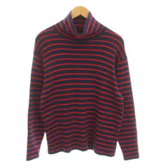 ビームスプラス BEAMS+ フライス ストライプ ハイネック Tシャツ カットソー ロンT S 紺 ネイビー 赤 レッド 長袖 38-14-0014-048 /YMのサムネイル