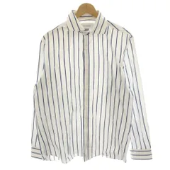メンズメルローズ MEN'S MELROSE アイディウェアリング EYE.D WEARing カジュアルシャツ ワイシャツ 長袖 ストライプ 4 白 ホワイト 青 ブルー A0402FB216 /HNのサムネイル