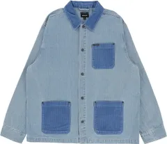 Brixton Herringbone Lightweight Chore Jacket Light Wash Denim Herringbone M ジャケット 送料無料のサムネイル