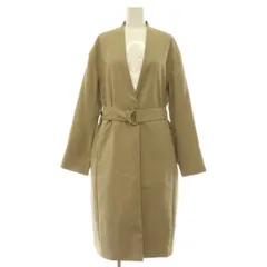 グリーンレーベルリラクシング ユナイテッドアローズ green label relaxing フェイクスエード ノーカラーコート ベルト付 38 ベージュ /MY ■OS ■MAのサムネイル