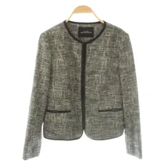 グリーンレーベルリラクシング ユナイテッドアローズ green label relaxing ツイードノーカラージャケット 40 グレー /SS ■OSのサムネイル