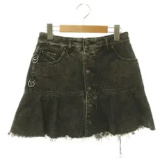 ディーゼル DIESEL DE-BETHY デニムスカート 台形 フロントボタン ミニ カットオフ 26 ダークグレー /HS ■OS ■SHのサムネイル