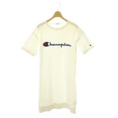 チャンピオン CHAMPION Tシャツワンピース 膝丈 五分袖 M ホワイト ブルー レッド /DO ■OSのサムネイル