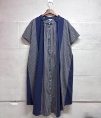 【未使用】clothoir 佐藤繊維　ノースリーブ ニット ワンピース　ネイビー 未使用】clothoir 佐藤繊維 ノースリーブ ニット ワンピース ネイビー