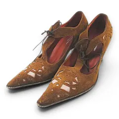 ドリスヴァンノッテン DRIES VAN NOTEN パンプス  カットワーク リボン 37 ブラウン 茶系 スエード  イタリア製のサムネイル