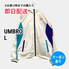 UMBRO アンブロ ブルゾン L ホワイト 無地 ブランドロゴ ワンポイント ミドル丈 フードあり ジップアップ レディースのサムネイル