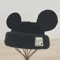 美品 東京ディズニーリゾート ミッキーマウス 帽子/キャップ ブラック コーデュロイ ボア サイズ58cm パーク限定[OP00154]のサムネイル