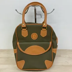 TRUSSARDI/トラサルディ ハンドバッグ/トートバッグ ロゴワッペン カーキ×ライトブラウン バイカラー レディース[OM03552]のサムネイル