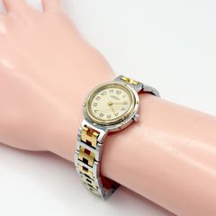 クリッパー】HERMES エルメス 時計 'コンビモデル' ホワイト☆極美品