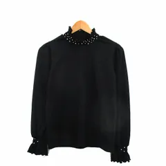 ビス ViS カットソー Tシャツ 長袖 ビジュー ハイネック F ブラック 黒 /KT6のサムネイル