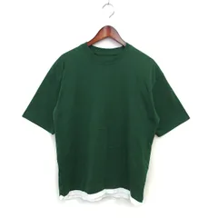 グローバルワーク GLOBAL WORK クルーネック Tシャツ リブ コットン 綿 無地 五分袖 S 緑 グリーン /NT17のサムネイル