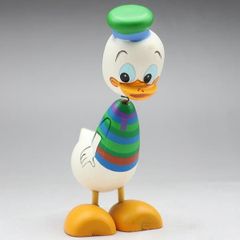 ィズニー　ドナルド　こけしタイブフィギュア　緑の服と帽　1960〜1970年代　日本製　木製　首はバネ　DD02010