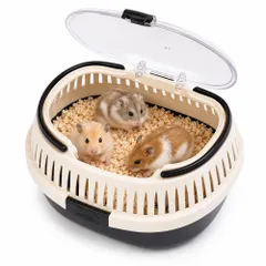 Crystal craft 小動物 昆虫 おでかけ 飼育 ケージ キャリーケース ハムスター カブトムシ クワガタ【ブラック】のサムネイル