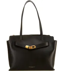 ダナキャラン レディース バッグ レザー Donna Karan Bridgehampton Leather Tote BlackGold ブラックのサムネイル