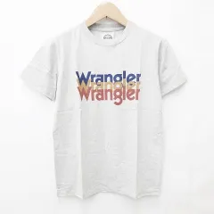 ラングラー WRANGLER Tシャツ 半袖 丸首 プリント ロゴ コットン グレー Mのサムネイル