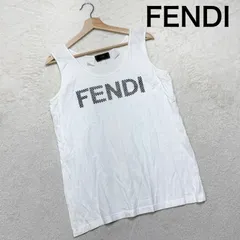 希少 FENDI フェンディ ヴィンテージ タンクトップ チェッカーロゴ Y2K 白のサムネイル