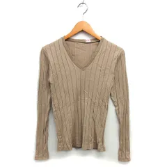 ヤングアンドオルセン YOUNG & OLSEN リブ Vネック カットソー コットン 綿 ストレッチ 長袖 2 ベージュ /NT27のサムネイル
