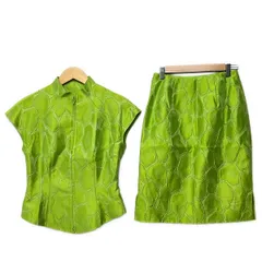 miss ashida(ミスアシダ) スカートセットアップ サイズ7 S レディース美品  - イエローグリーン ジップアップ/刺繍のサムネイル