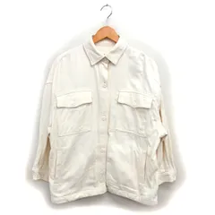 スライ SLY ステンカラー シャツ ジャケット コットン 綿 ワイド タック F オフホワイト /NT34のサムネイル