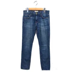 カレントエリオット CURRENT ELLIOTT デニム ジーンズ ストレート ひげ加工 コットン 綿 ジップフライ 23 青 ブルー /NT4のサムネイル