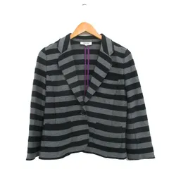 ソニア ソニアリキエル SONIA SONIA RYKIEL テーラードジャケット ブレザー コットン ボーダー 38 グレー 灰 /KT25のサムネイル