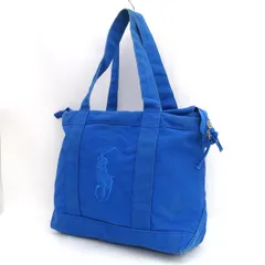 POLO BY RALPH LAUREN / ポロバイラルフローレン ■トートハンドバッグ　セミショルダー　キャンバス　ブルー 【バッグ/バック/BAG/鞄/カバン】 ブランド【中古】 のサムネイル