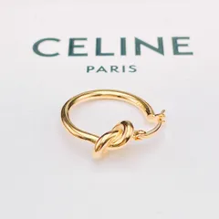 ◇セリーヌ◇新品仕上済 CELINE ノット SCA1233 フープ ピアス 片耳用 ブランド 2.45g ゴールドのサムネイル
