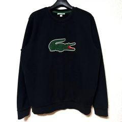 LACOSTE ビッグワニロゴ スウェット 黒 FR3 M相当 - メルカリ