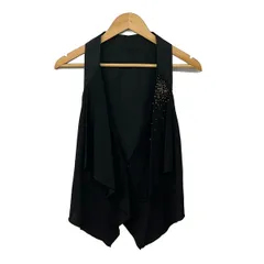 HIROKO KOSHINO(ヒロココシノ) ベスト サイズ38美品  - 黒 ビーズ/スタッズのサムネイル