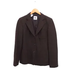 ダナキャランニューヨーク DKNY ウール テーラードジャケット シングル 起毛 無地 2 ブラウン 茶 /FT32のサムネイル