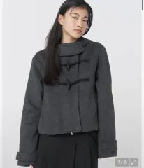 Miseki ソウル ミセキソウル Duffle hoodie short coat CHARCOALのサムネイル