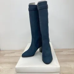 美品 DIANA/ダイアナ ロングブーツ レディース 24cm ネイビーブルー系 スエード調 日本製 WD サイドジップ/ファスナー[OB04334]のサムネイル