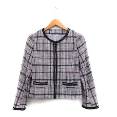 カールパークレーン KarL Park Lane タグ付き ノーカラージャケット ツイード チェック 5 ピンク /KT24のサムネイル