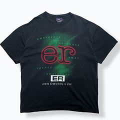 2000s Emergency "ER" NBC Official Promo T-Shirts 【XL】 2000年代 y2k 緊急救命室 ドラマ 映画 ムービー プリント Tシャツ ブラック グリーン 古着 ヴィンテージ