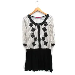 ドーリーガールバイアナスイ DOLLY GIRL by ANNA SUI ワンピース 長袖 ミニ コットン ストライプ 2 アイボリー 白 /KT19のサムネイル