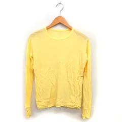 ツムグ TUMUGU ボートネック カットソー Tシャツ コットン 綿 透け感 無地 長袖 黄 イエロー /NT13のサムネイル
