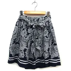 ラ トータリテ La TOTALITE ペイズリー柄 キュロット ハーフパンツ タック コットン混 36 黒 ブラック /NT5のサムネイル