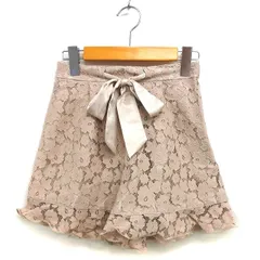 マジェスティックレゴン MAJESTIC LEGON レース キュロット リボン タック コットン混 ショートパンツ S ベージュ /NT3のサムネイル