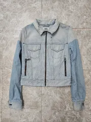 DIESEL レディース デニム ウォッシュ クロップド ジャケット XSのサムネイル