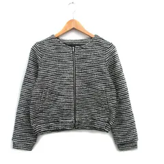 N.Natural Beauty Basic N.ナチュラルビューティーベーシック ノーカラージャケット ツイード S ブラック 黒 /KT31のサムネイル