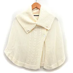 ルスーク Le souk ニット ポンチョ オフタートル ウール ケーブル編み リブ 38 ベージュ /NT26のサムネイル