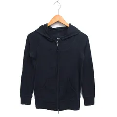 スリードッツ three dots ジップアップ パーカー ラグランスリーブ コットン 綿 長袖 S チャコールグレー /NT20のサムネイル